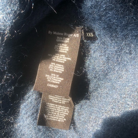 ❤️Marlene Birger Navy Blue V-neck Wool Sweater XXS - Picture 6 of 6